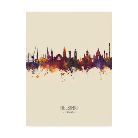 Trademark Fine Art Michael Tompsett 'Helsinki Finland Skyline Portrait III' Canvas Art, 14x19 MT03013-C1419GG